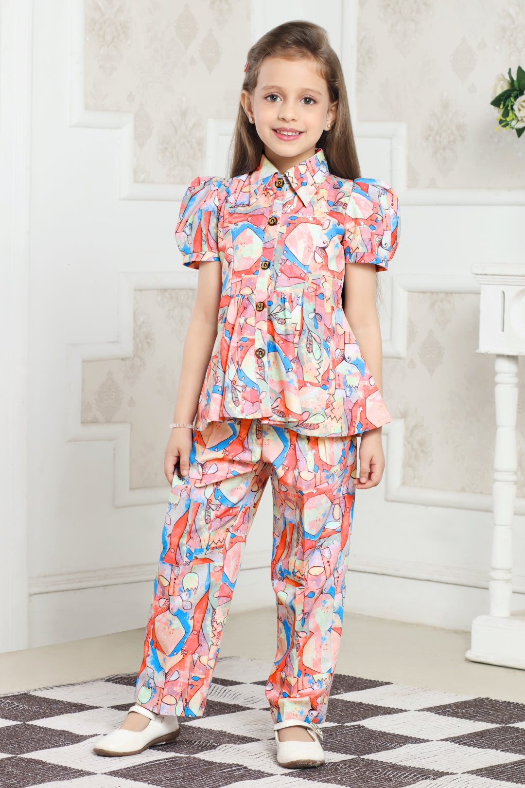 Lei-Chie Abstract Printed Party Wear Co-ord Set