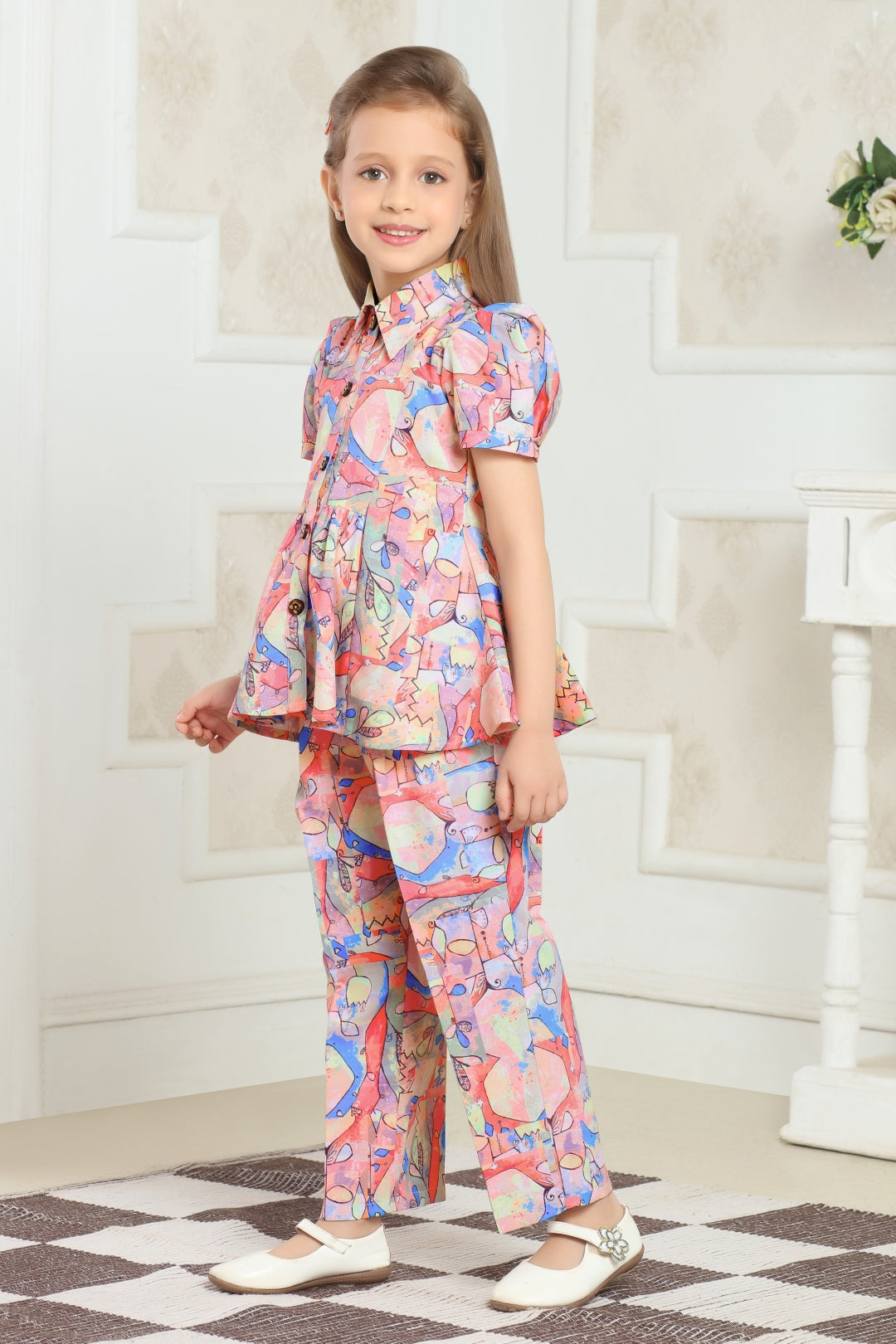 Lei-Chie Abstract Printed Party Wear Co-ord Set