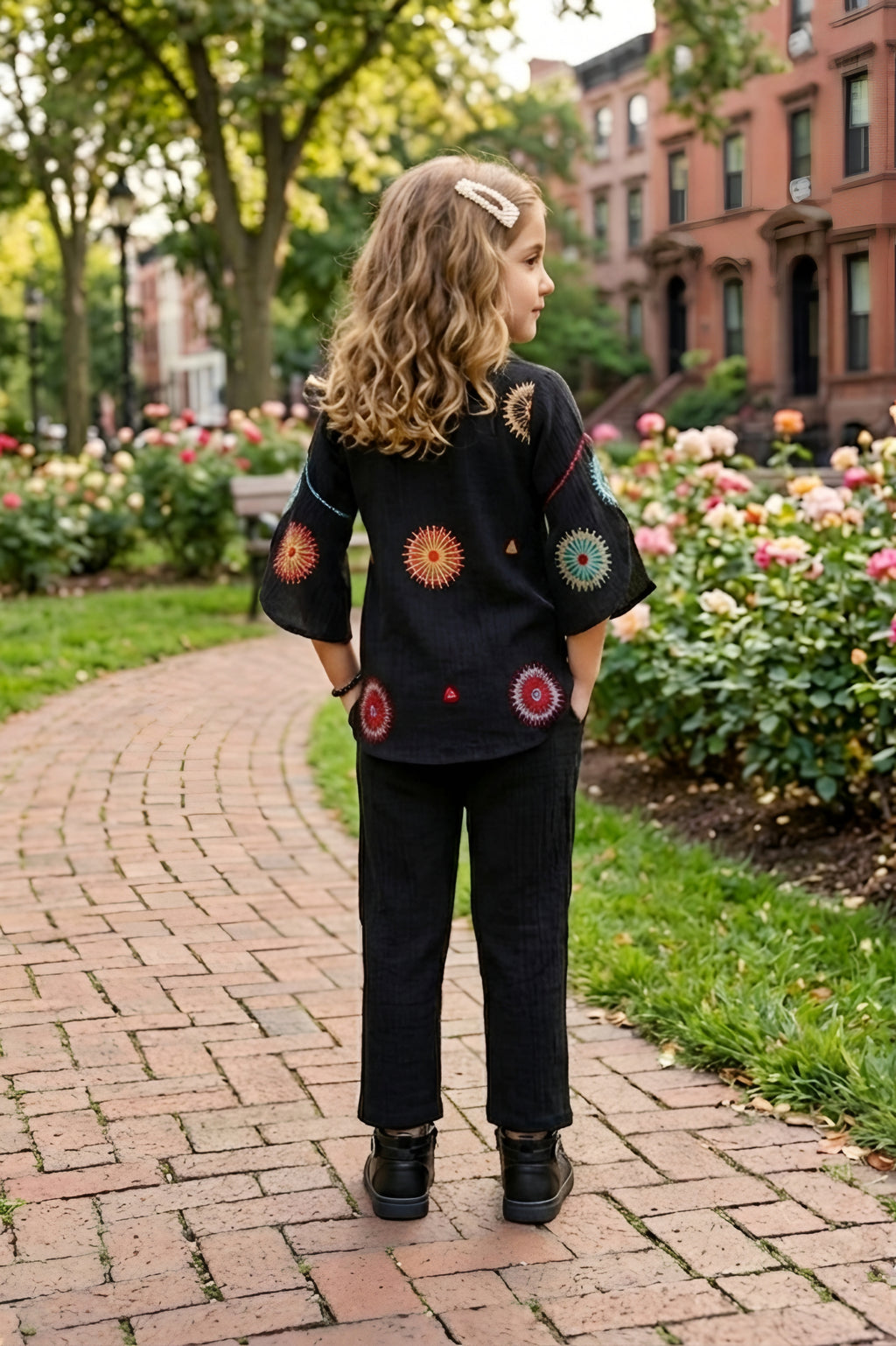 Lei-Chie Black Embroidered Co-ord Set