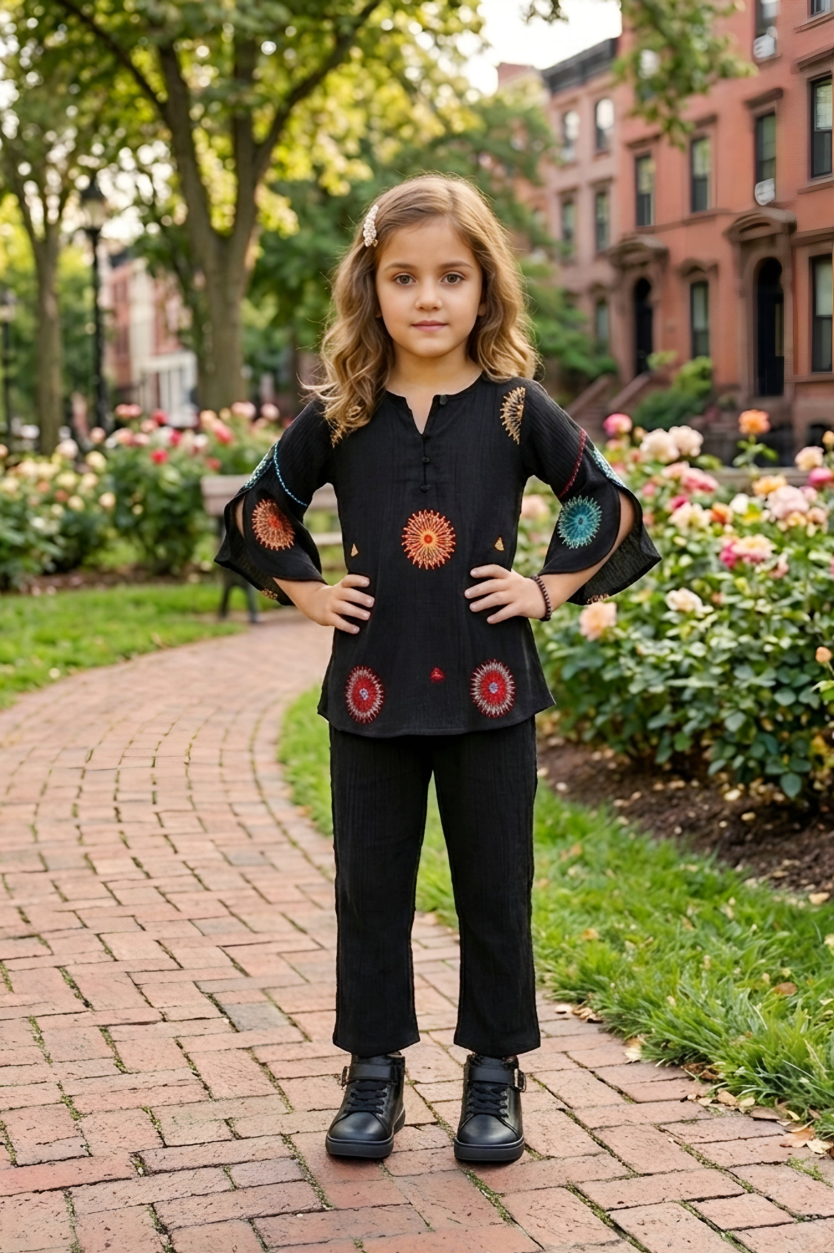 Lei-Chie Black Embroidered Co-ord Set