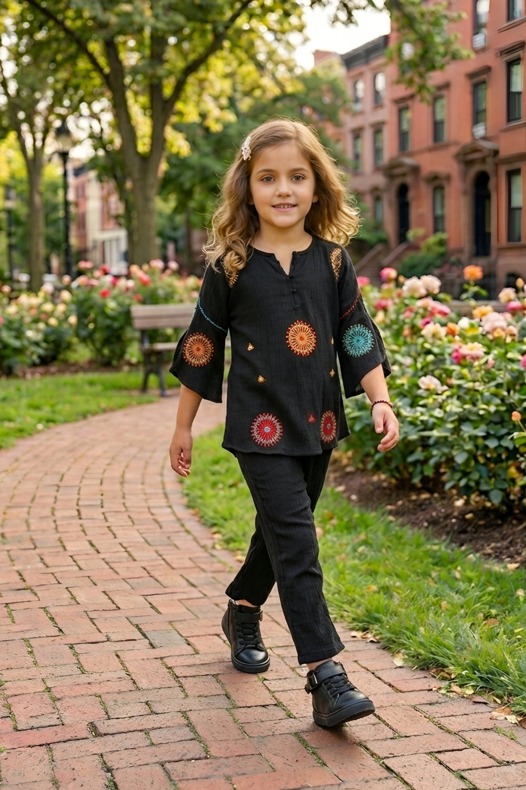 Lei-Chie Black Embroidered Co-ord Set