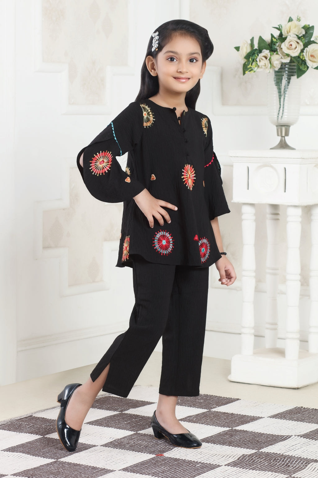 Lei-Chie Black Embroidered Co-ord Set