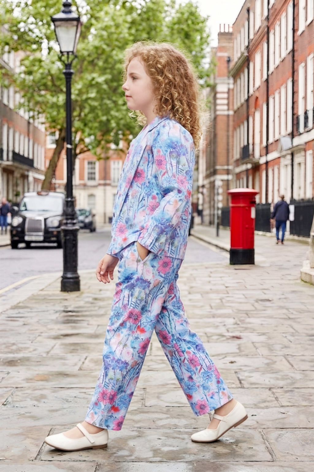 Lei-Chie Blue 3-Piece Floral Print Designer Clothing Set