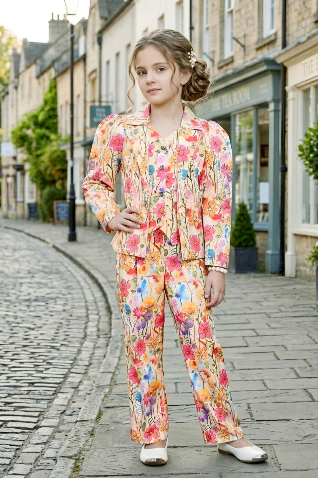 Lei-Chie Yellow 3-Piece Floral Print Designer Clothing Set
