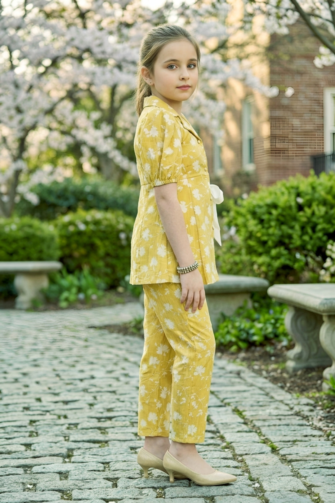 Girls 2-Piece Floral Printed Co-ord Set