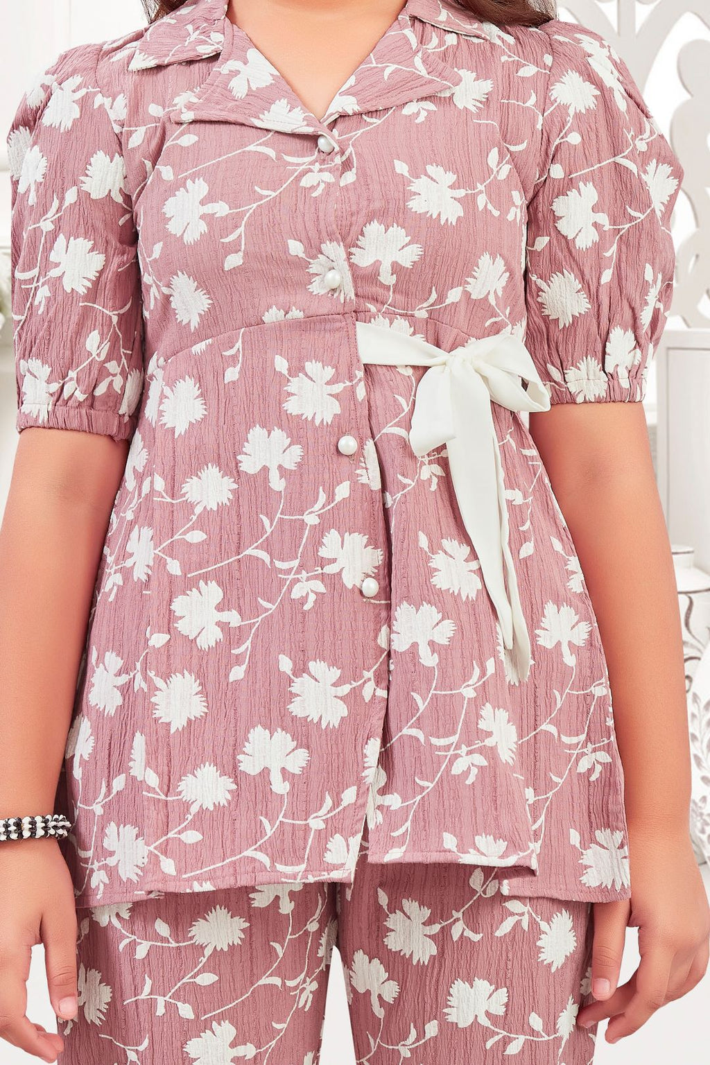Girls 2-Piece Floral Printed Co-ord Set