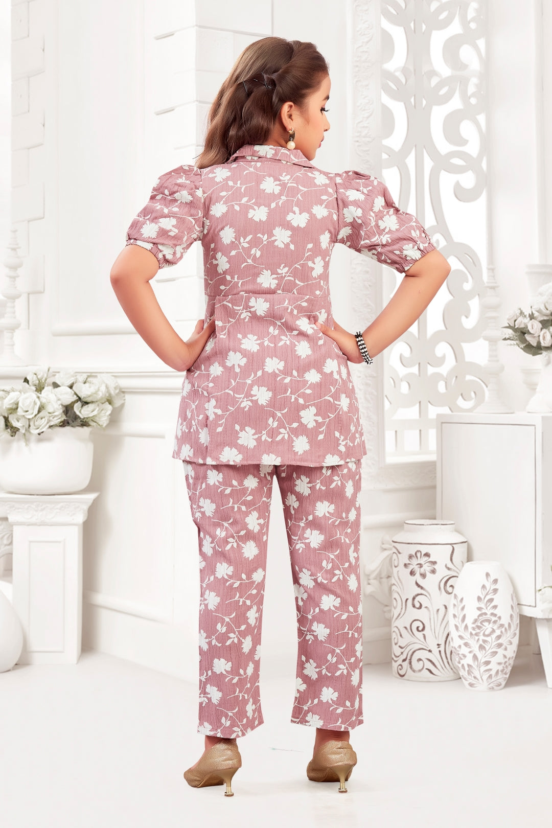 Girls 2-Piece Floral Printed Co-ord Set