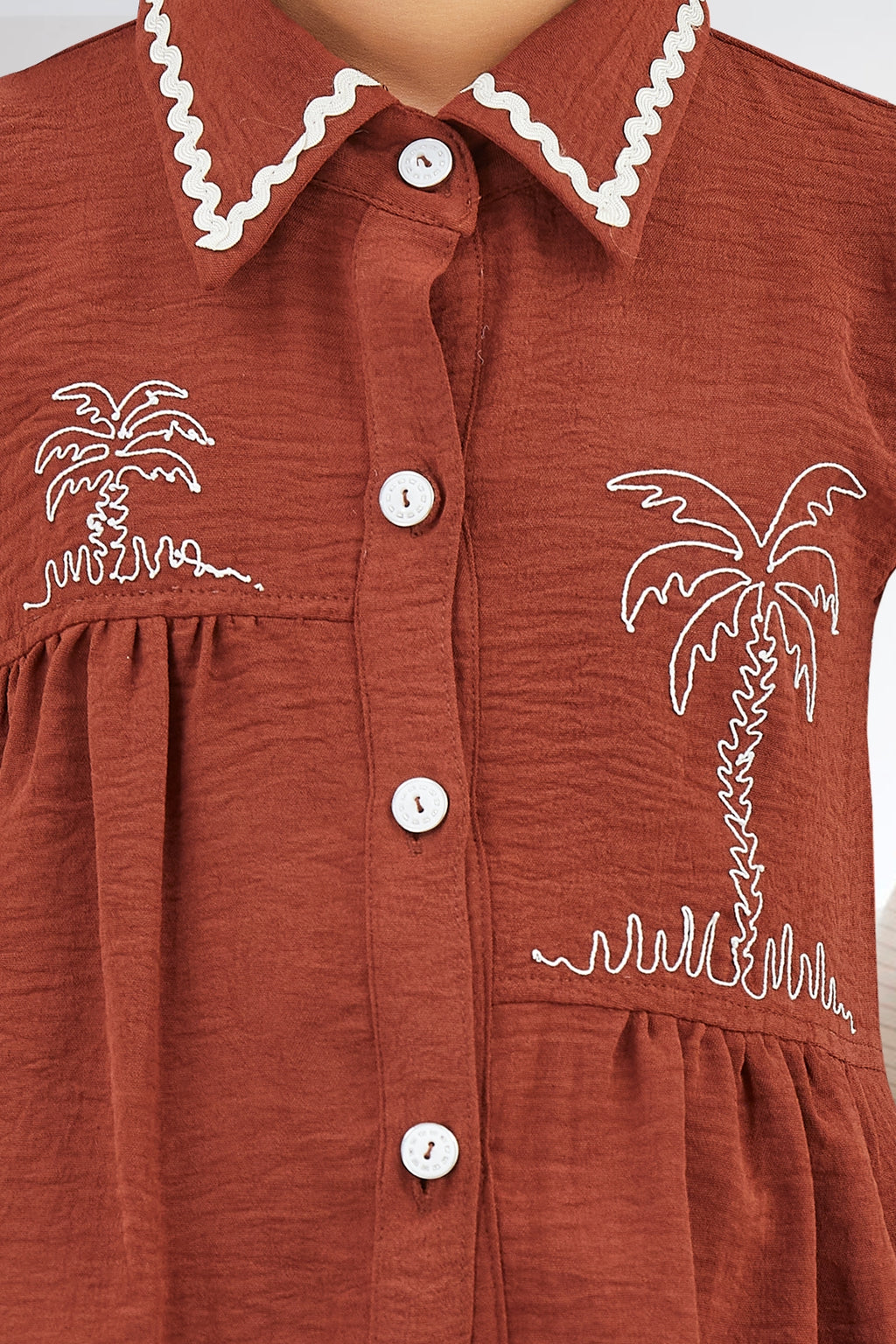 Brown Chic Tropical Theme Girls Co-Ord Set