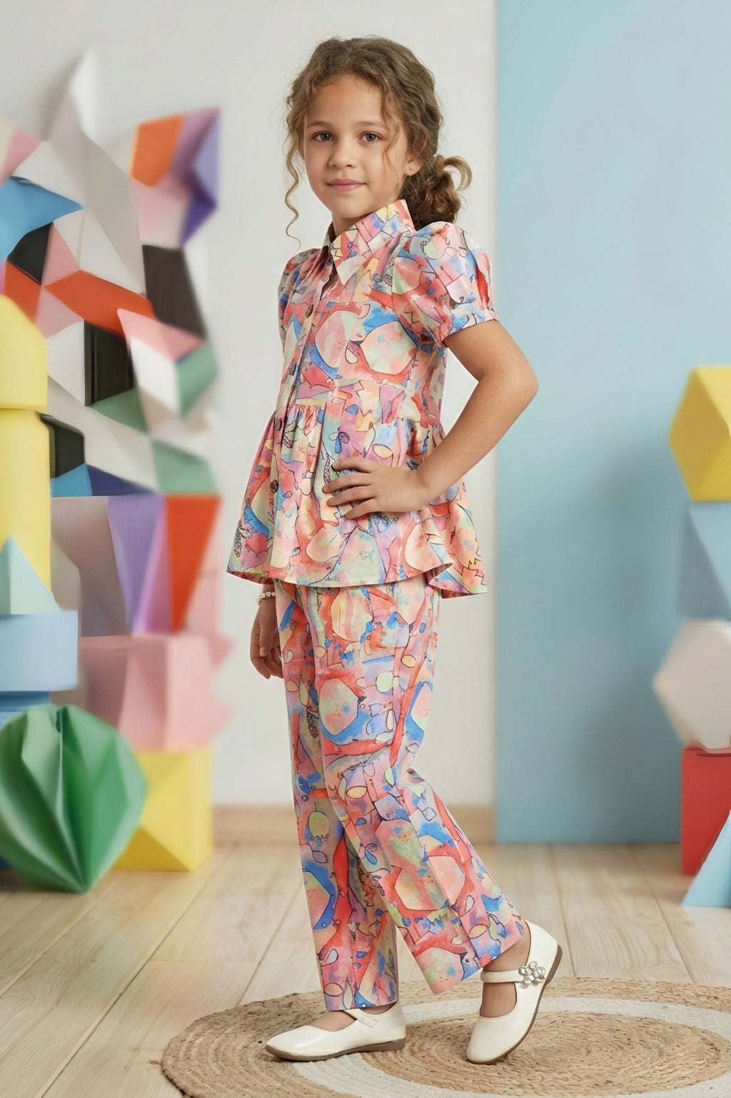 Lei-Chie Abstract Printed Party Wear Co-ord Set