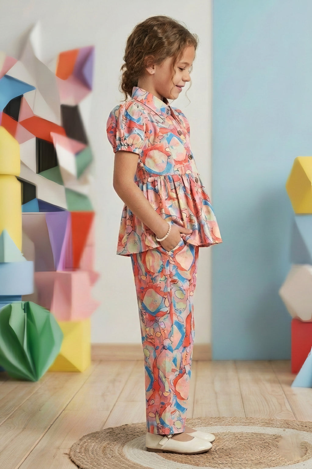 Lei-Chie Abstract Printed Party Wear Co-ord Set