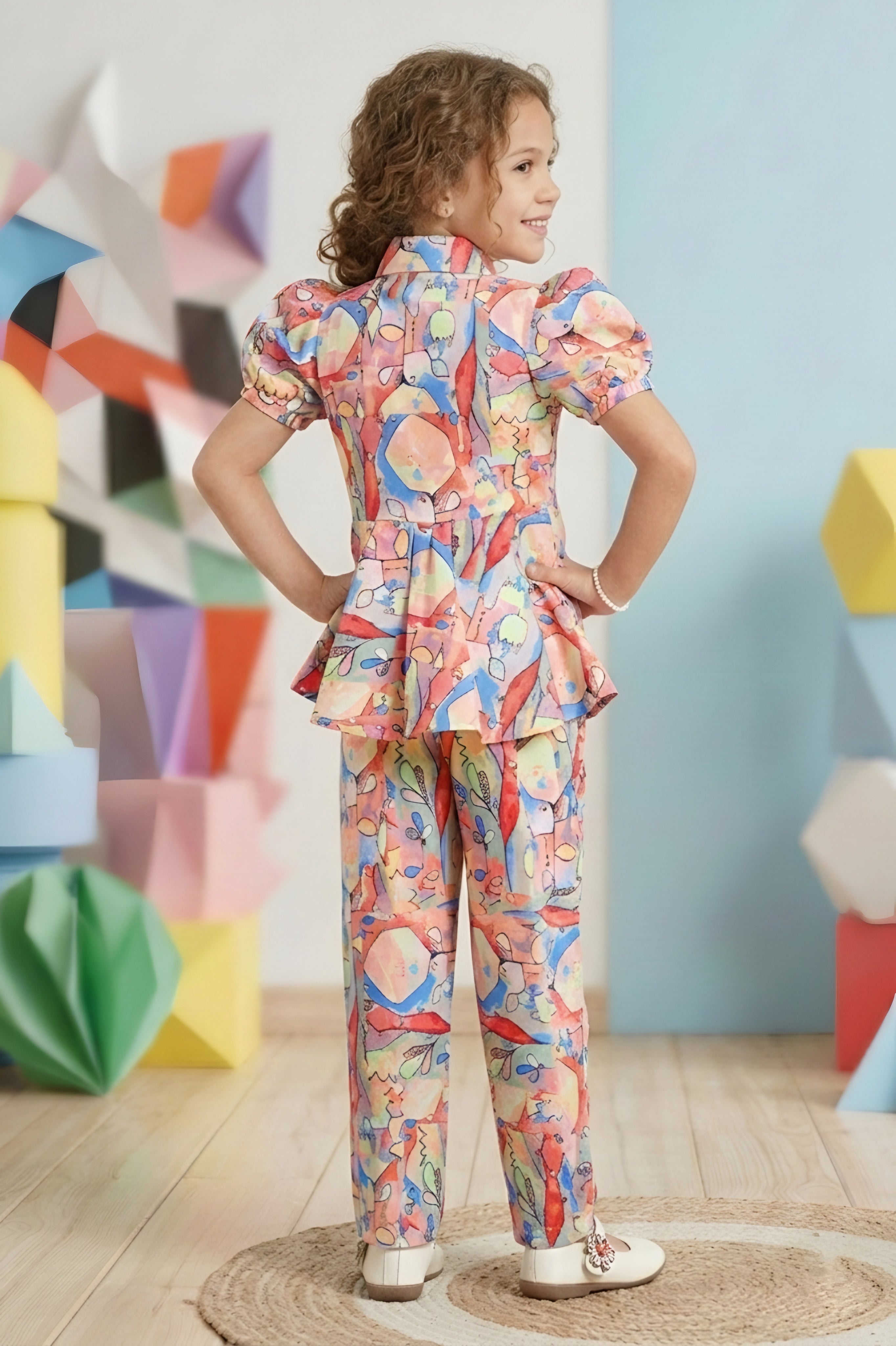 Lei-Chie Abstract Printed Party Wear Co-ord Set
