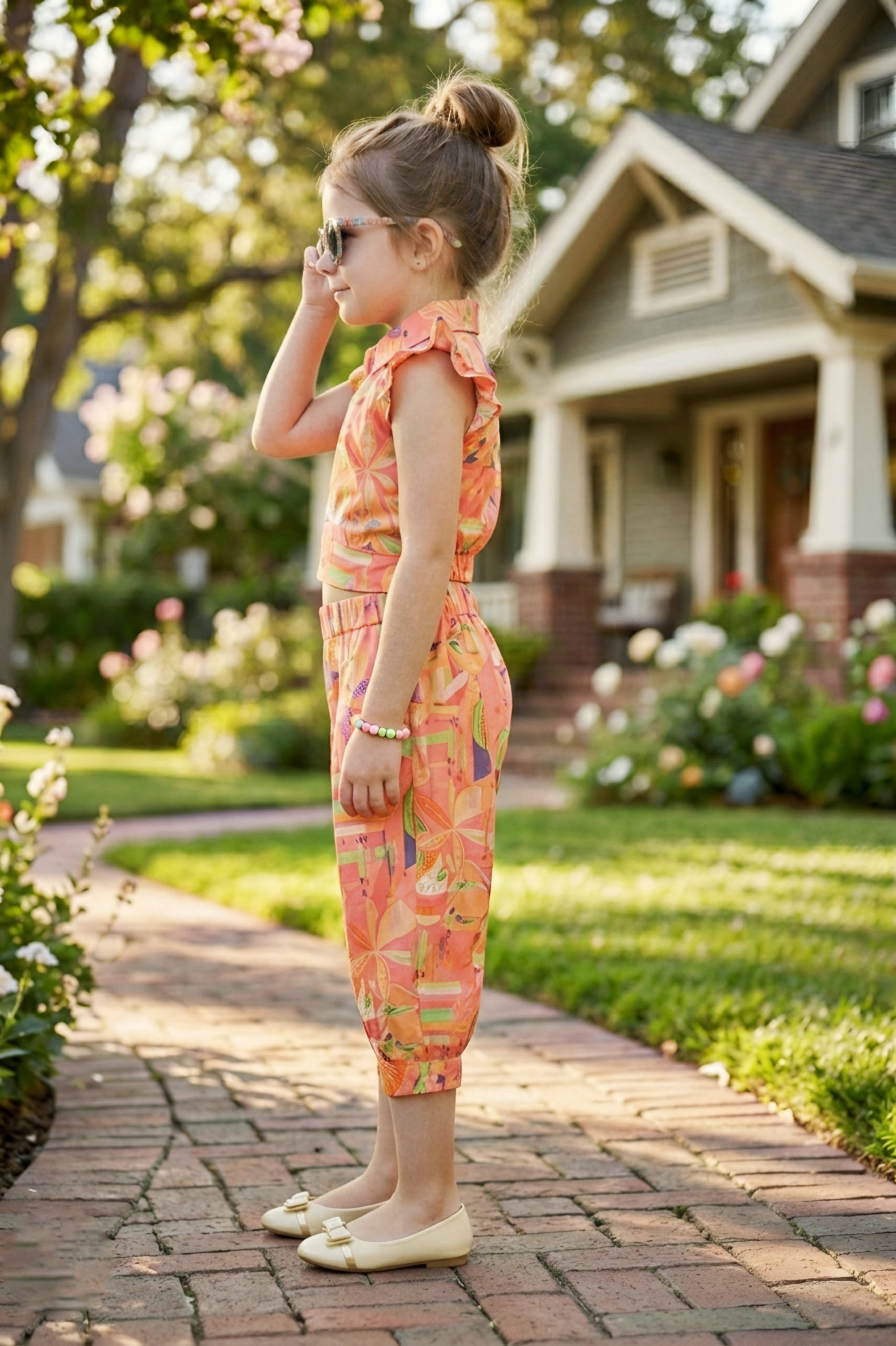 Peach Floral Print 2-Piece Coordinate Set