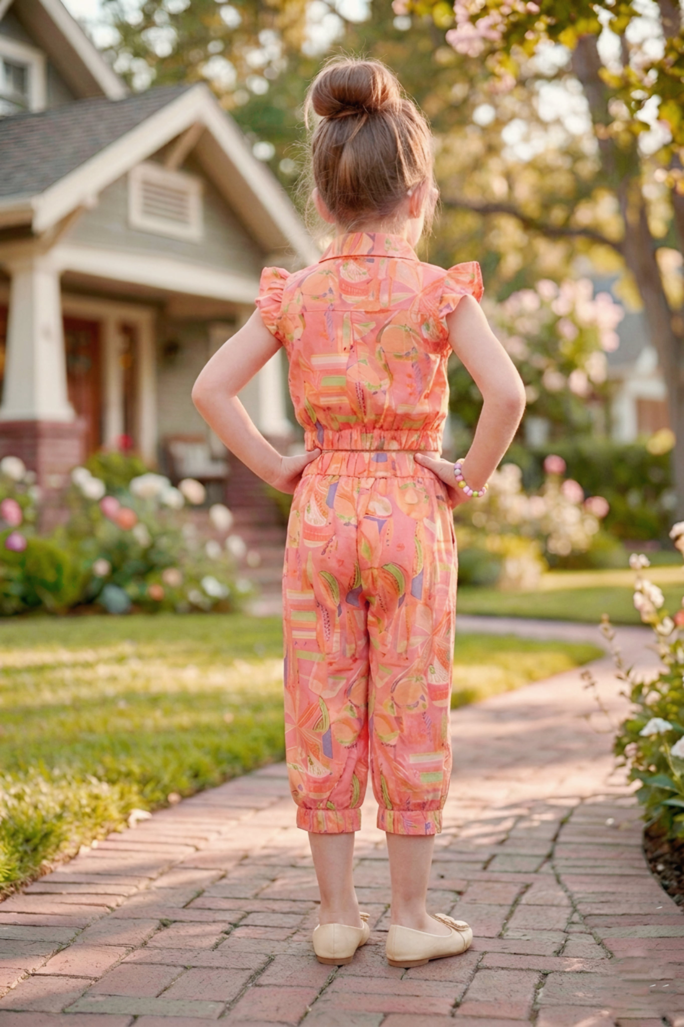 Peach Floral Print 2-Piece Coordinate Set