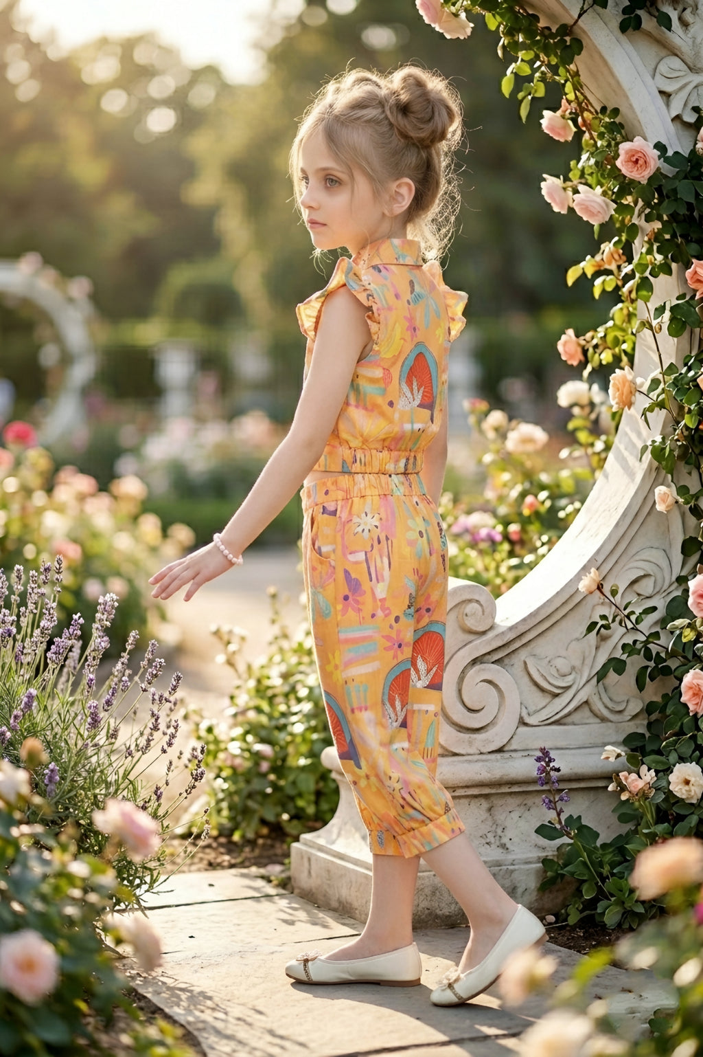 Yellow Floral Print 2-Piece Coordinate Set