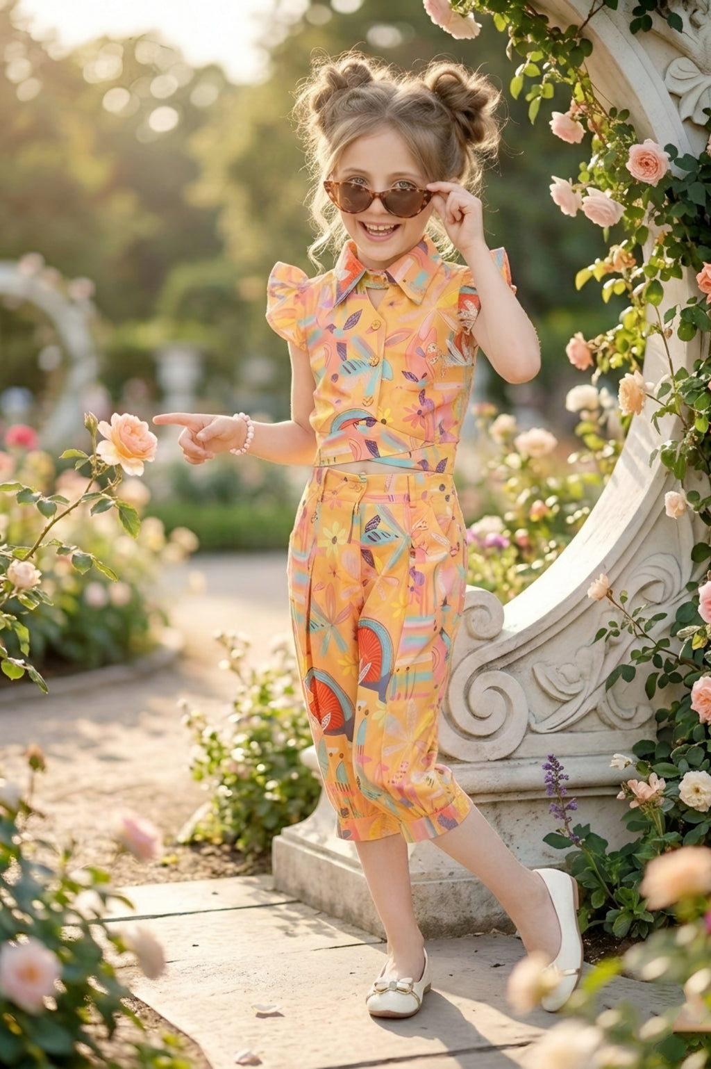 Yellow Floral Print 2-Piece Coordinate Set