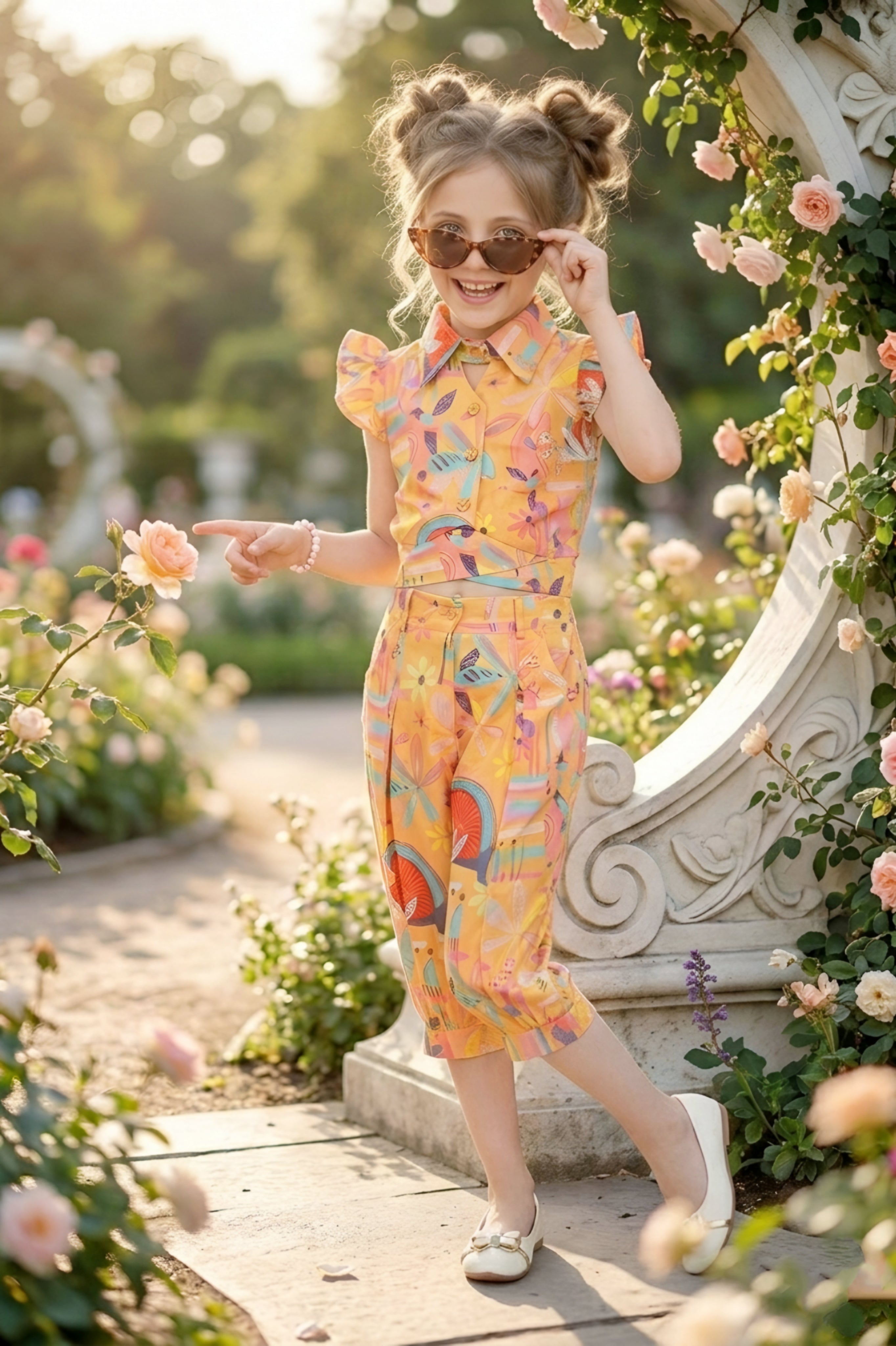 Yellow Floral Print 2-Piece Coordinate Set